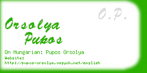 orsolya pupos business card